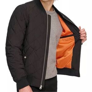 Men's Quilted Black Bomber Jacket